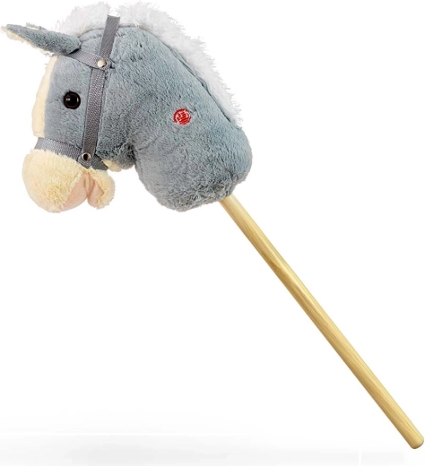 Cavallo di peluche su bastone Milly Mally Grey