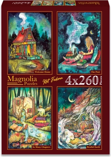 Puzzle Magnolia Ritorno a casa, L’anima del poeta, Una storia piena di capitoli e Terra serena (4×260 pezzi)