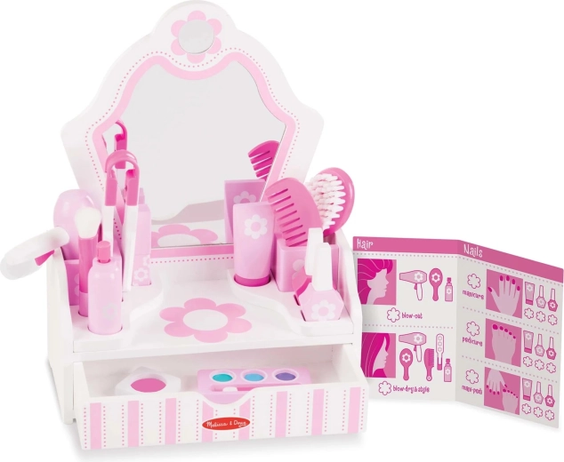 Melissa & Doug toeletta per bambini Beauty Salon con accessori (18 pezzi)