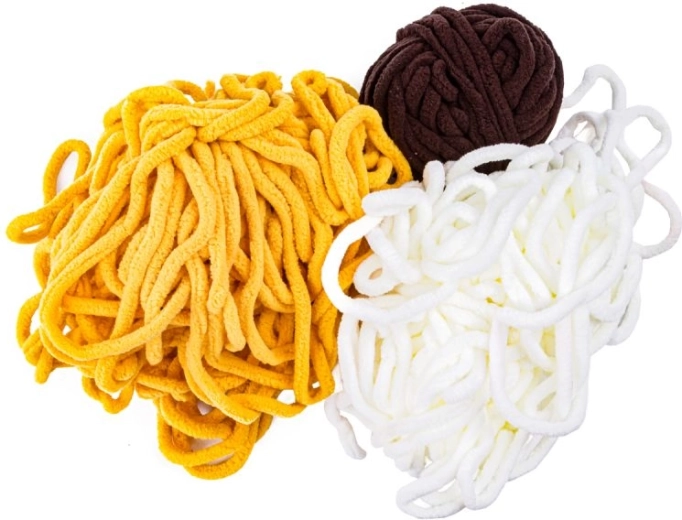 Morbido filato di peluche incluso nella confezione
