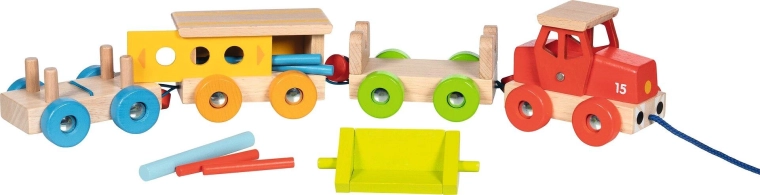Vagone aperto con tondini e fissaggio con elastico