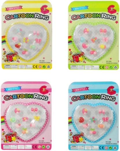 Set di anelli colorati regolabili per ragazze – 8 pz