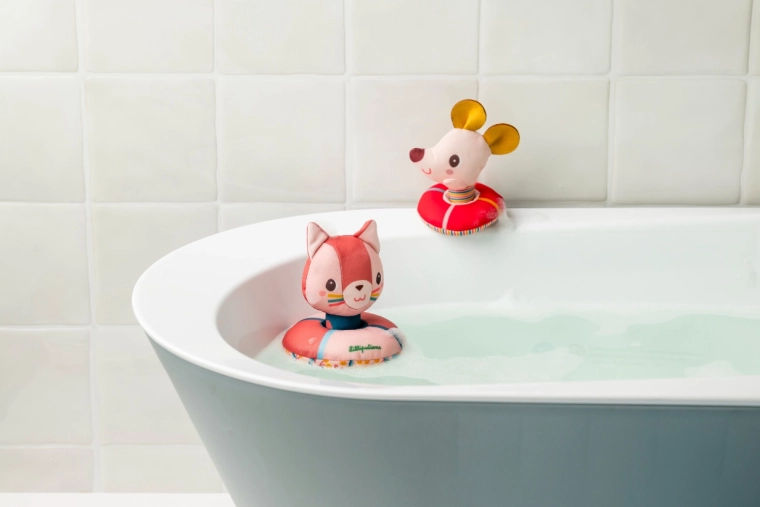 Lilliputiens giocattolo da bagno gattina Jeanne e topolina