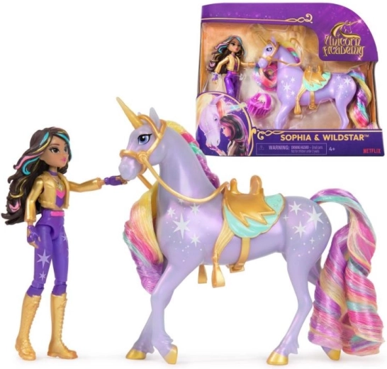 Figure Unicorn Academy Bambola Sophia e Unicorno Wildstar