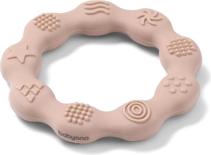 Babyono massaggiagengive in silicone ad anello beige