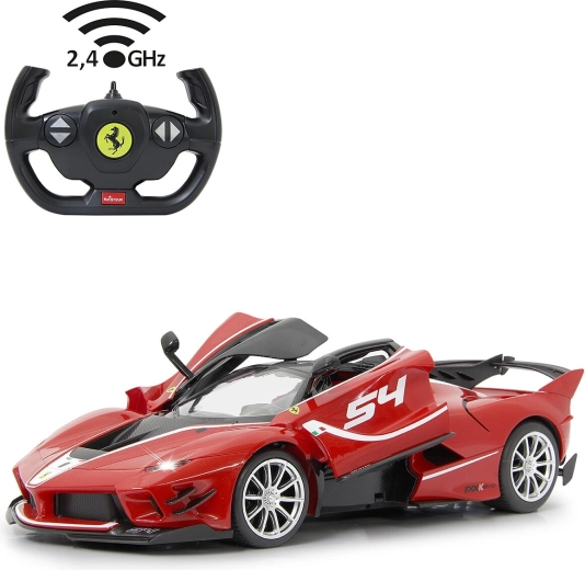 Jamara Ferrari FXX K Evo auto RC 1:14 rosso 2,4 GHz con LED e porte apribili manualmente