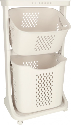 Organizzatore a due livelli su ruote per biancheria e giocattoli