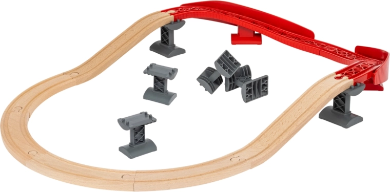 Tracciato multilivello con ponte e supporti