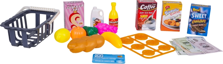 Cestino e alimenti per il role-play