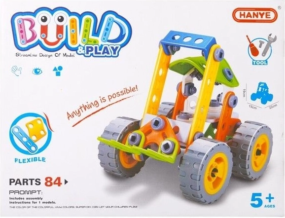 Set di costruzioni con veicolo componibile (84 pezzi) - 1 pezzo
