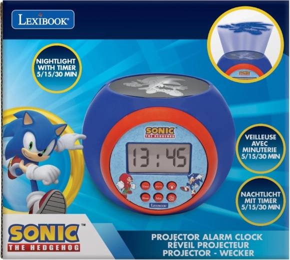 Sveglia per bambini Lexibook Sonic con proiettore da soffitto