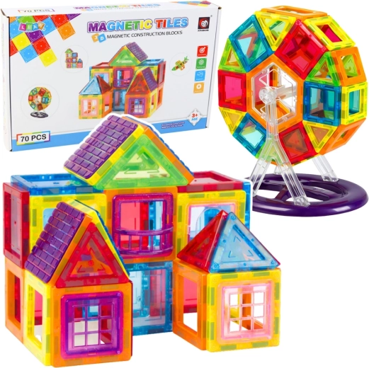 Set di costruzioni magnetiche da 70 pezzi