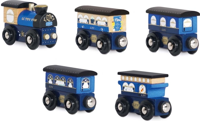 Trenino in legno Twilight con set di vagoni Le Toy Van