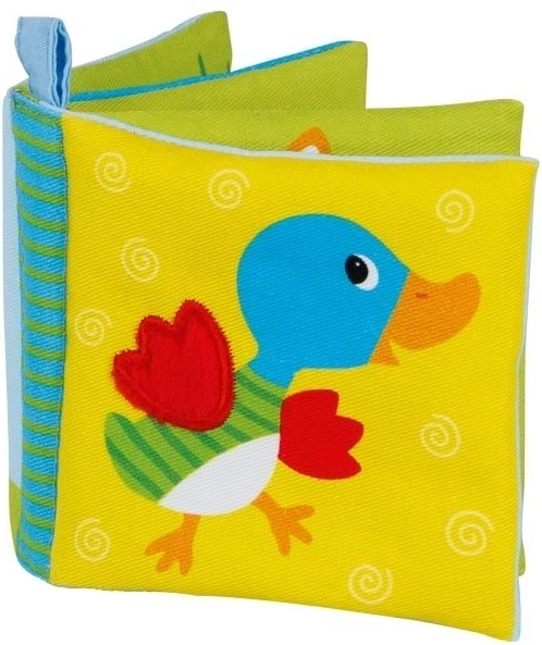 Libro frusciante colorato in cotone con fischietto Animali