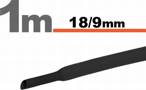 Guaina nera 18/9 mm