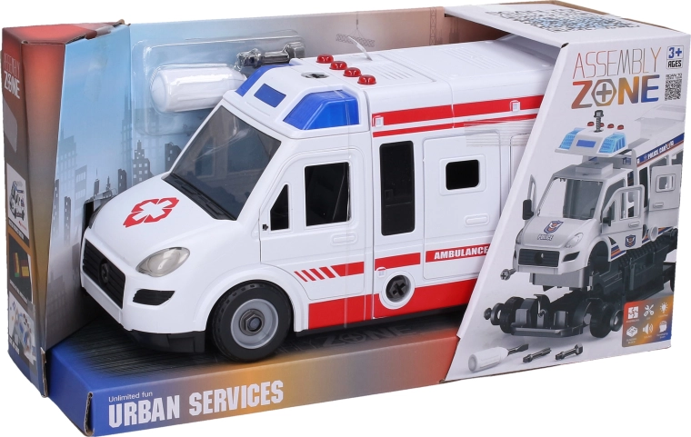 Ambulanza da montare con effetti luminosi e sonori, 31 cm