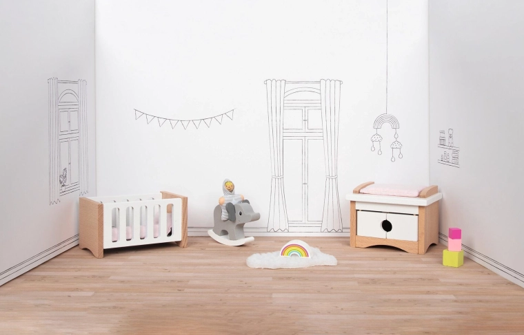 Set di mobili per la cameretta per casa delle bambole goki