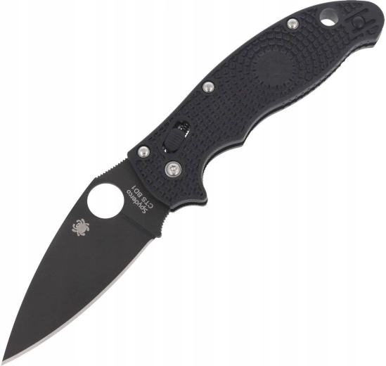 Coltello pieghevole Spyderco Manix 2 Lightweight Black, rivestimento DLC nero, manico FRN 8,6 cm