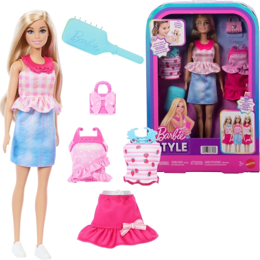 Bambola alla moda Mattel Barbie Style con set di vestiti e accessori