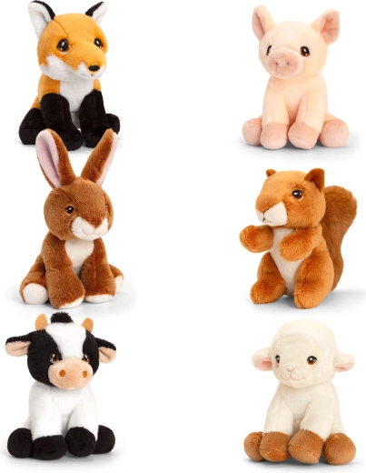 Keeleco animali da fattoria da collezione 14 cm – set di 6 peluche