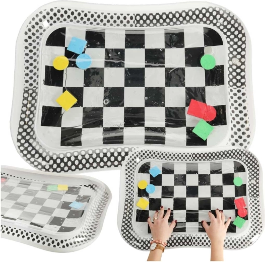 Gioco d'acqua a contrasto per bambini - Scacchiera in bianco e nero 65x50 cm
