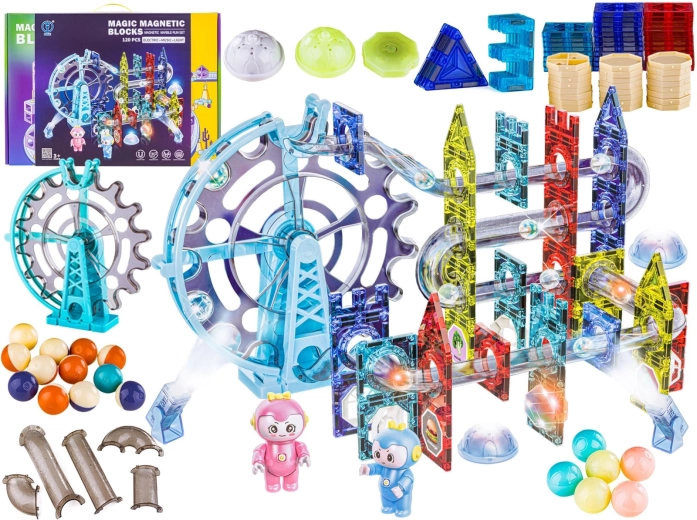 Cubetti magnetici luminosi – pista per biglie 120 pezzi