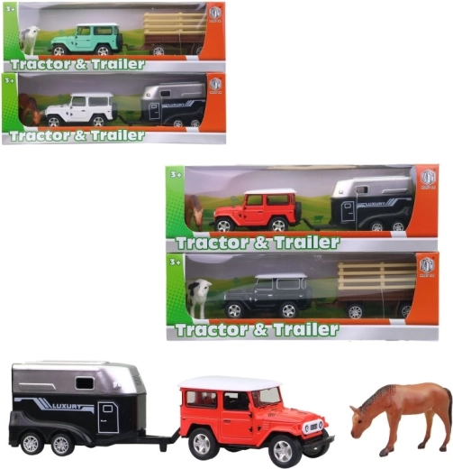 Auto con rimorchio e animaletto - 1 pezzo