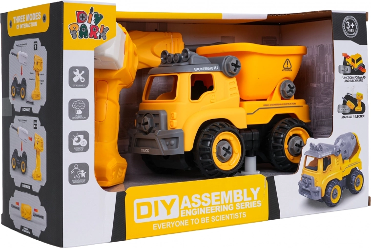 autocarro ribaltabile da costruzione smontabile con trapano e cacciavite