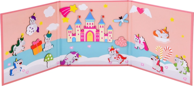 Tavola magnetica pieghevole come sfondo fiabesco
