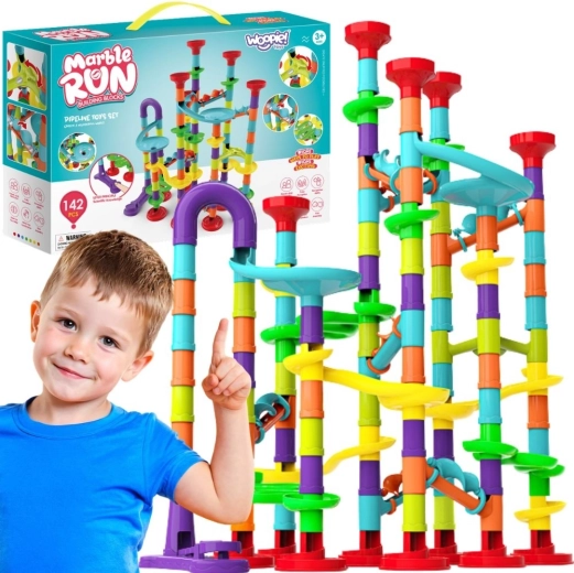 WOOPIE pista per biglie con spirale, 142 pezzi