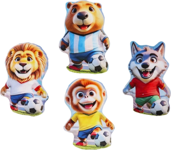 Cuscinetto di peluche animaletto calciatore 16,5 cm