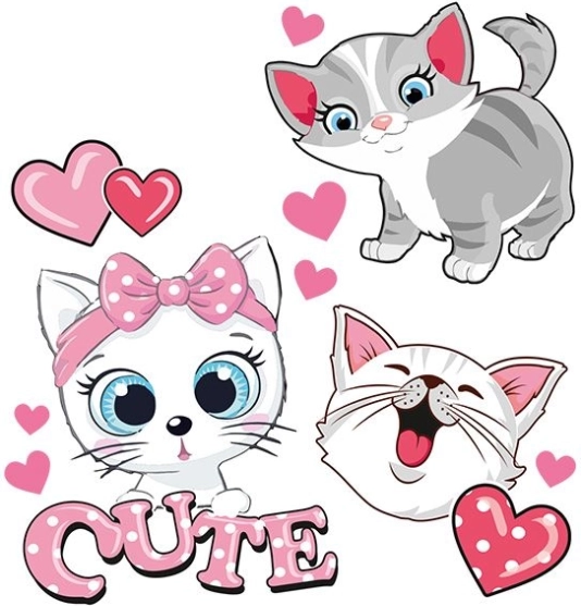 Adesivi carini gatti da stiro adesivo foglio