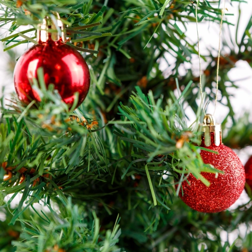 Set di decorazioni natalizie rosse per albero, 17 pezzi