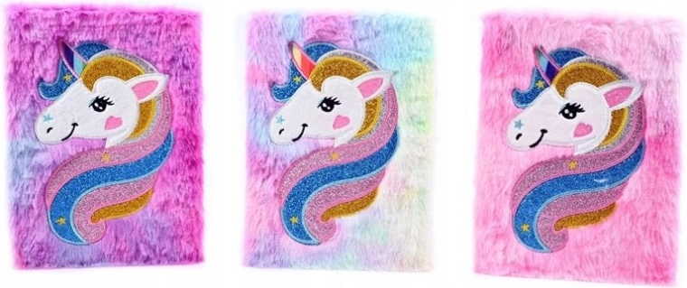 Diario in peluche Unicorno 16 × 22 cm