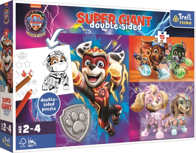 Puzzle 15 pezzi GIGANTE Eccezionale squadra Paw Patrol