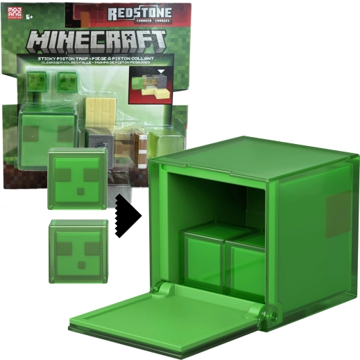 Mattel Minecraft set di personaggi Redstone Charged con trappola a pistone appiccicoso