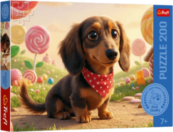 Puzzle Trefl: piccolo cagnolino tra i dolciumi (200 pezzi)