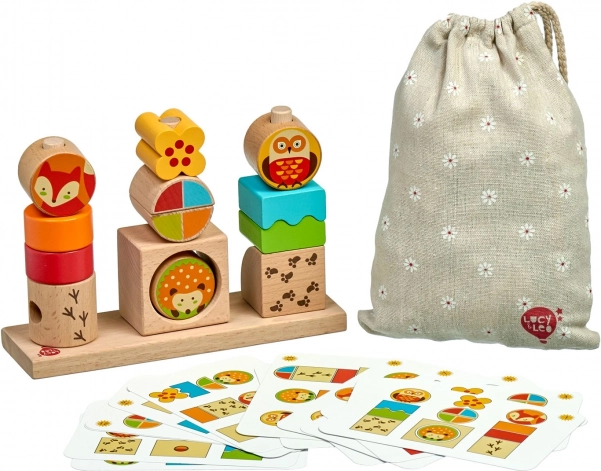 Lucy & Leo puzzle in legno Giorno e Notte con schede modello