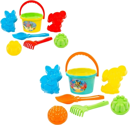 Set da spiaggia per bambini con secchiello e formine - 1 pezzo