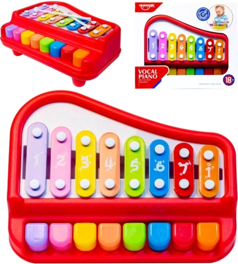 Huanger pianoforte vocale – organetto per bambini e xilofono rosso - 1 pezzo