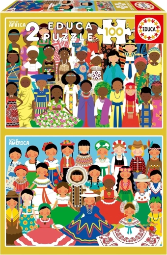 Educa puzzle Ragazze d’America e d’Africa 2×100 pezzi