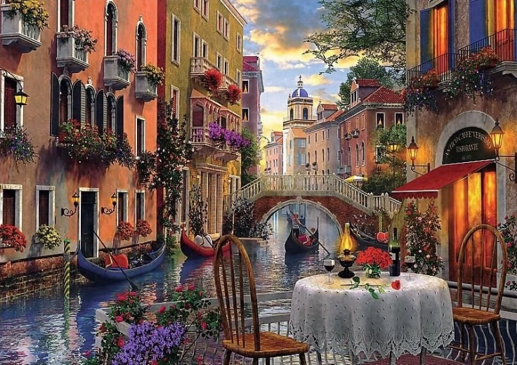 Puzzle 6000 pezzi cena romantica a venezia