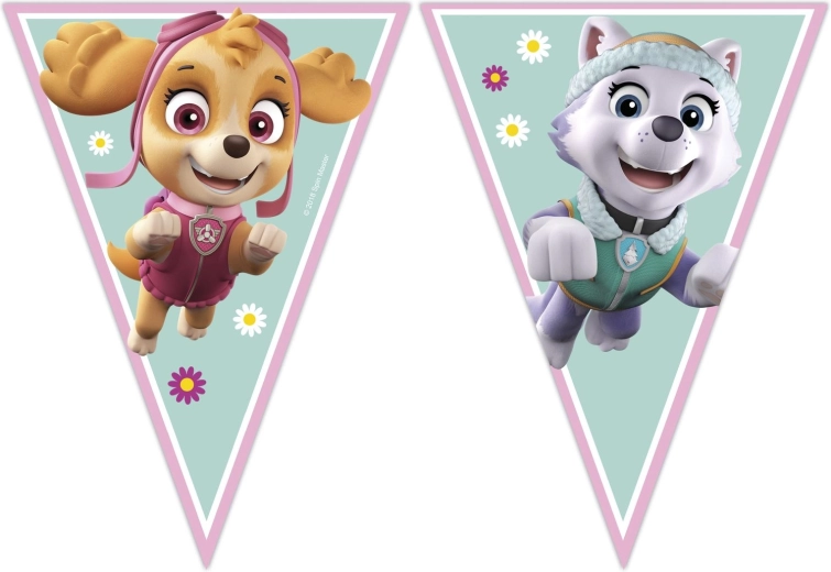 Paw Patrol ghirlanda con bandierine Skye ed Everest (9 bandierine) - 1 pezzo