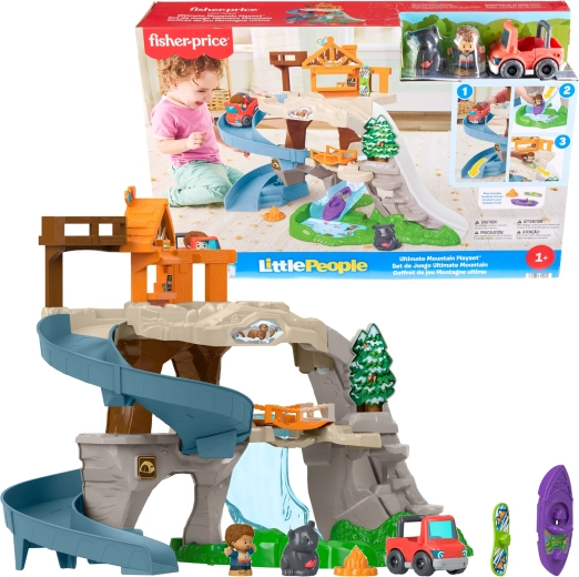 Fisher-Price Little People grande avventura in montagna – set da gioco con pista e scivolo