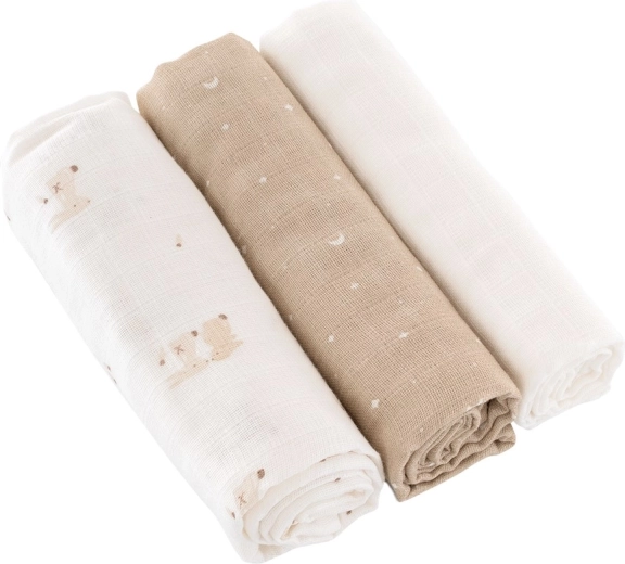 Träumeland pannolini in tessuto hop hop bunny beige 80 × 80 cm (3 pz)