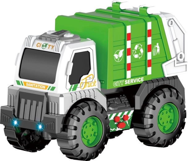 Camion della spazzatura con effetti luminosi e sonori, 20 cm