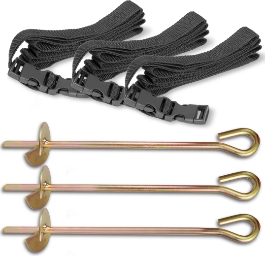 Set di ancoraggio Neo-Sport per fissare trampolini da giardino, 3 pz
