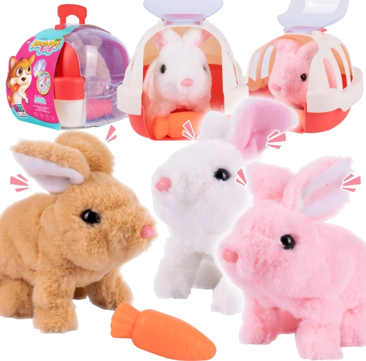 Coniglietto di peluche interattivo con casetta