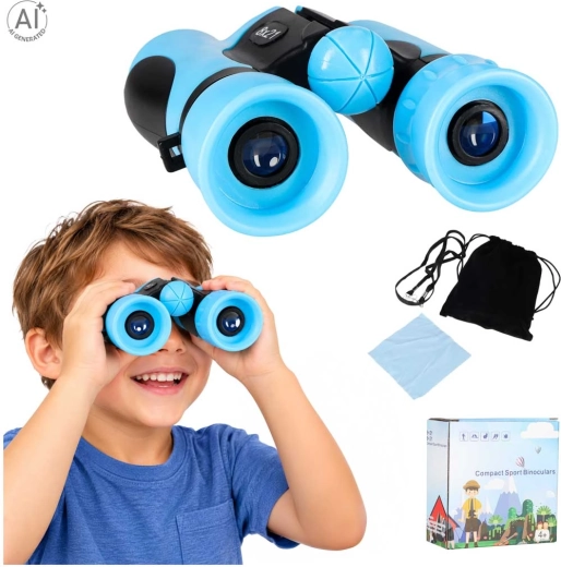 Binocolo per bambini 8×21 mm con custodia, blu