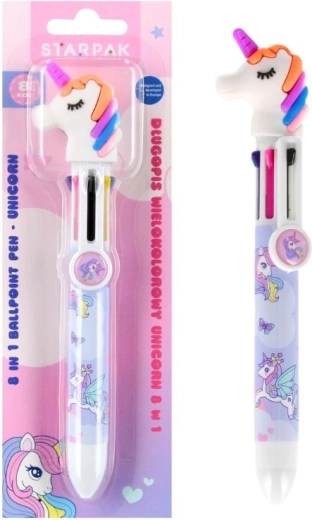 Penna a sfera a otto colori unicorno - 1 pezzo